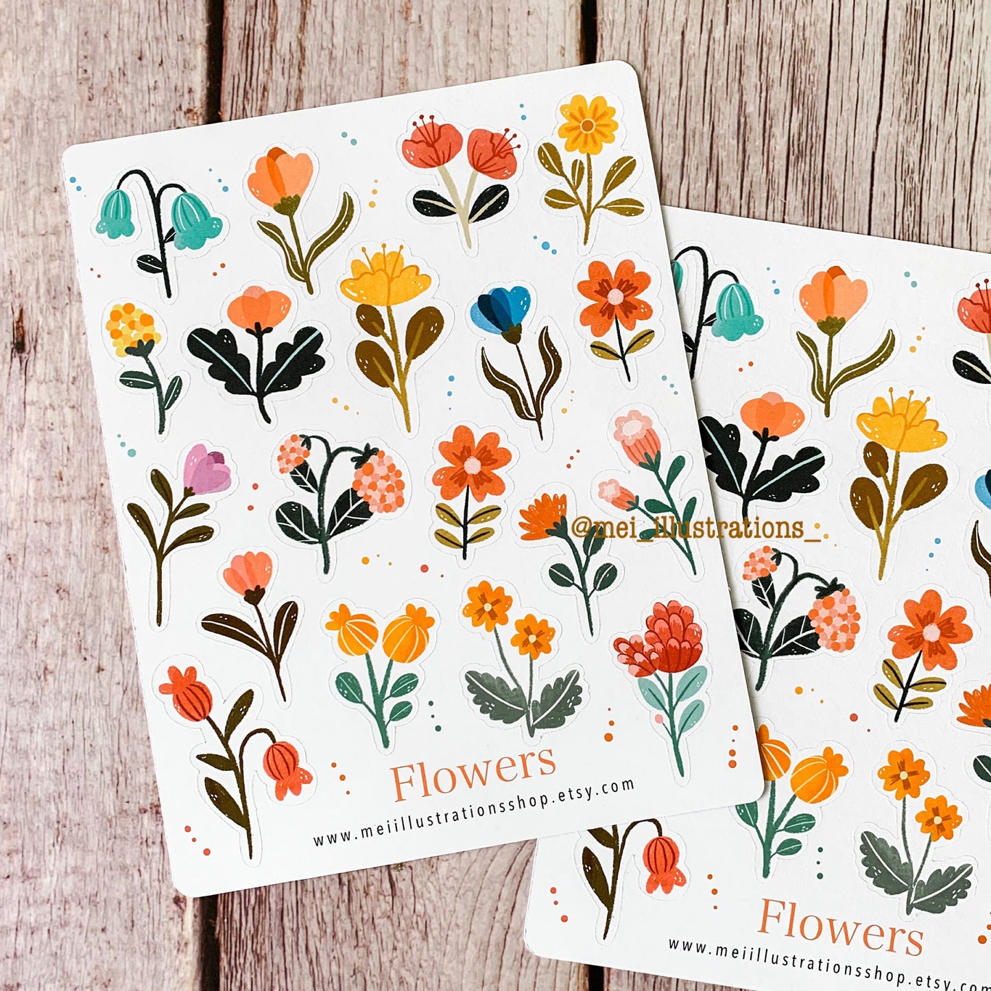 Flowers sticker sheet