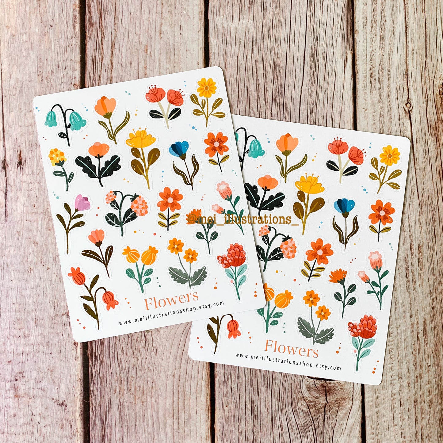 Flowers sticker sheet