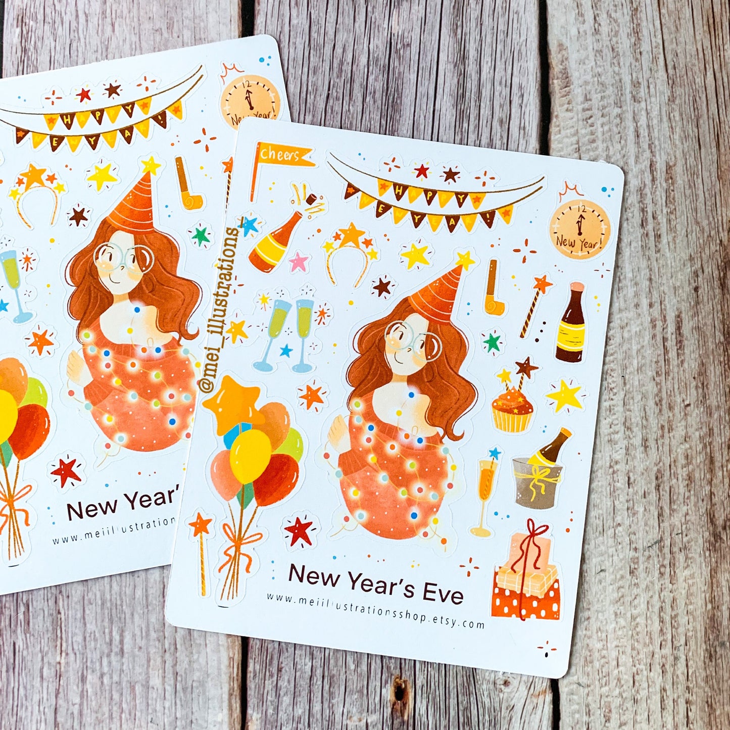 New year eve sticker sheet