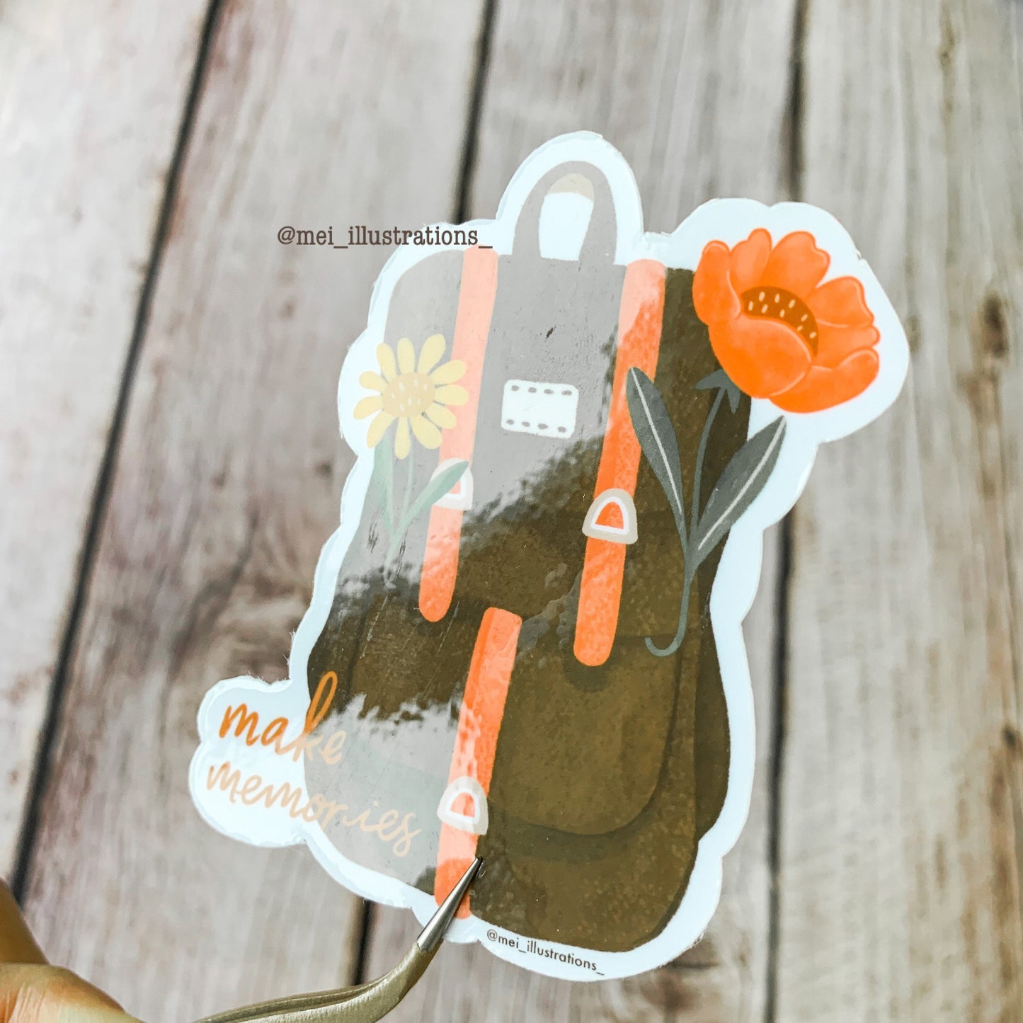 Backpack-Make memories sticker